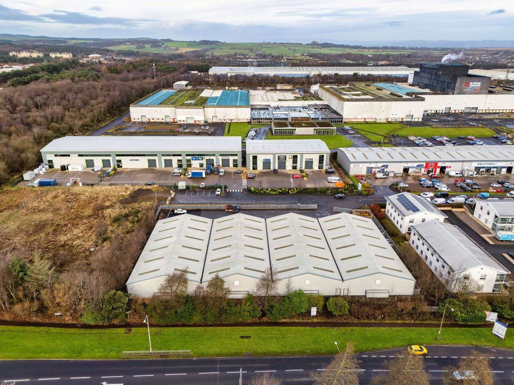 Modern standalone industrial unit at Shairps Business Park, Livingston, leased by SRA Ventures