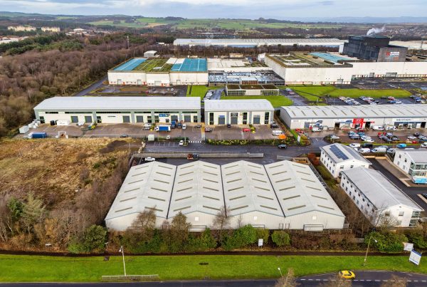 Modern standalone industrial unit at Shairps Business Park, Livingston, leased by SRA Ventures
