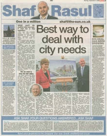 Scan of Shaf Rasul’s Scottish Sun column on Glasgow’s need for a second City Deal.