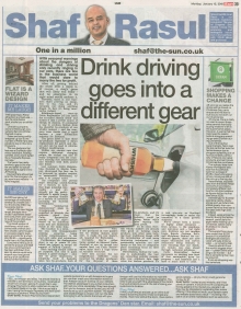 A full-page newspaper scan featuring Shaf Rasul’s column on sustainable biofuel from whisky by-products, plus stories on Christmas shopping spending, M&S’s cauliflower steak, and a Harry Potter-themed flat.