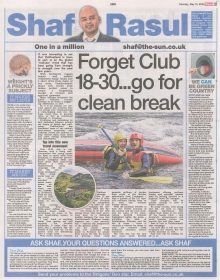 Scan of Shaf Rasul’s column discussing Scotland’s focus on wellness tourism, sustainability, and local community challenges.