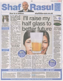 Scan of Shaf Rasul’s column discussing Scotland’s investment climate, Brexit, strong exports, and Scottish trivia including Gretna Green weddings and the Lewis Chessmen discovery.