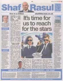 Scan of Shaf Rasul’s column on Scotland’s space industry, nano-satellites, online retail growth, major university donations, and new restaurant openings.