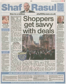 A newspaper page featuring the main column on changing shopping habits in Scotland, side notes on elderly loneliness and community action, a humorous take on Amazon Go’s impact on social interactions, and a serious commentary on football child abuse.