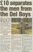 A generated image with the headline “£10 Separates the Men from the Del Boys” embossed over visuals of coins, school kids with enterprise ideas, and an entrepreneurial starter kit.