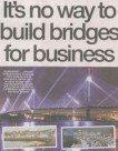 Headline banner featuring “It’s no way to build bridges for business” overlaid on an image of the Queensferry Crossing and a stylised bridge blueprint, symbolising infrastructure challenges.