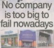 A headline reading "No company is too big to fail..." overlaying an image of shuttered shops, economic graphs, and concerned businesspeople, illustrating the uncertainty facing UK firms post-Brexit.