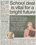 A generated image featuring an open school book, a Scottish flag, and a graduation cap, symbolising education reform and Scotland’s future, with the headline “School Deal is Vital for Bright Future” embossed over the graphics.