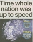 A column header featuring the headline “Time whole nation was up to speed” with an image of fibre optic cables and broadband symbols.