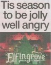 Headline reading "Tis Season to be Jolly Well Angry" overlayed on a background of Christmas lights and a crowd at a Scottish Christmas event.