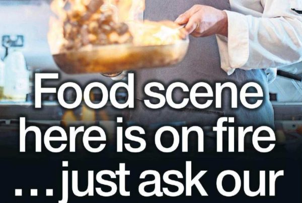 Headline “Food scene here is on fire...just ask our Michelin stars” over a backdrop of Glasgow's Kelvingrove Art Gallery & Museum with a Michelin star graphic overlay.