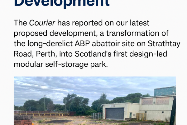 Former ABP abattoir site on Strathtay Road in Perth, proposed for redevelopment into Scotland’s first modular self-storage park by SRA Ventures.