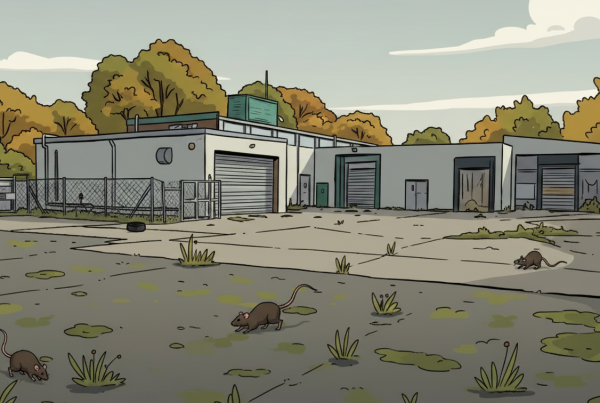 Cartoon style illustration of the former ABP site on Strathtay Road in Perth, showing the building outline and surrounding layout in a simplified visual format.